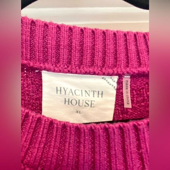 Tuckernuck Hyacinth House Textured Sweater Women Size XL Boho Pink Plum Crewneck - Picture 5 of 8